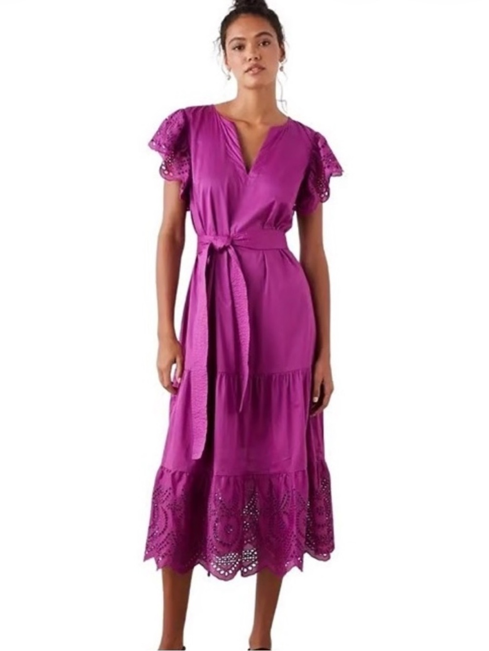Rails Gia Tiered Eyelet Dress, medium